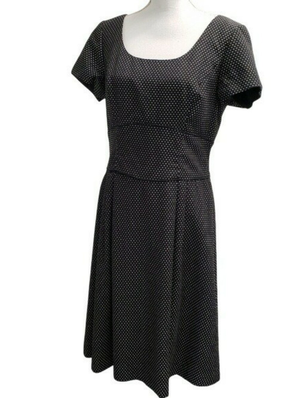 Talbots Womens Polka Dot Black Dress Size 10 - Picture 1 of 6